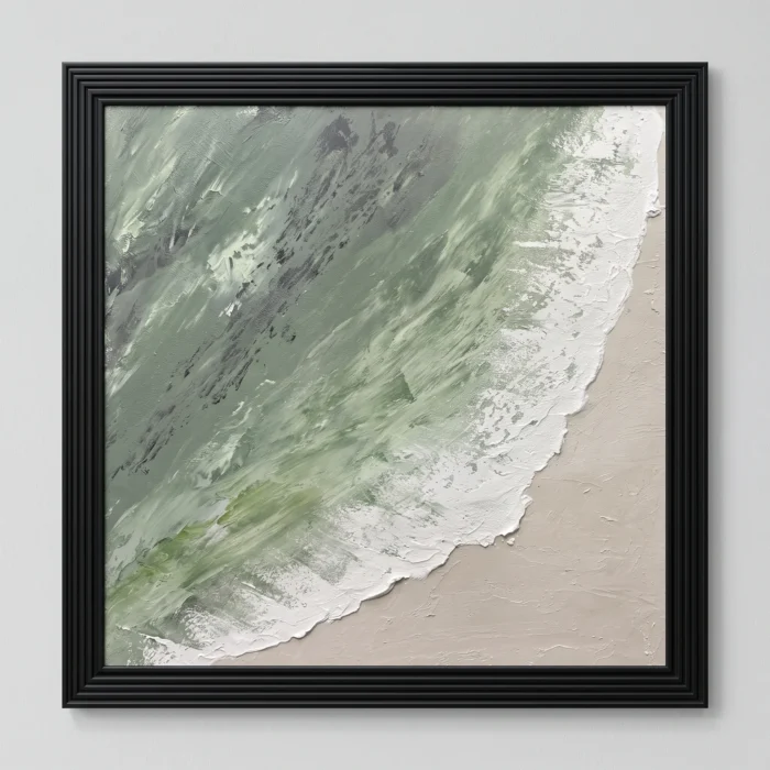 Green White Abstract Landscape Painting