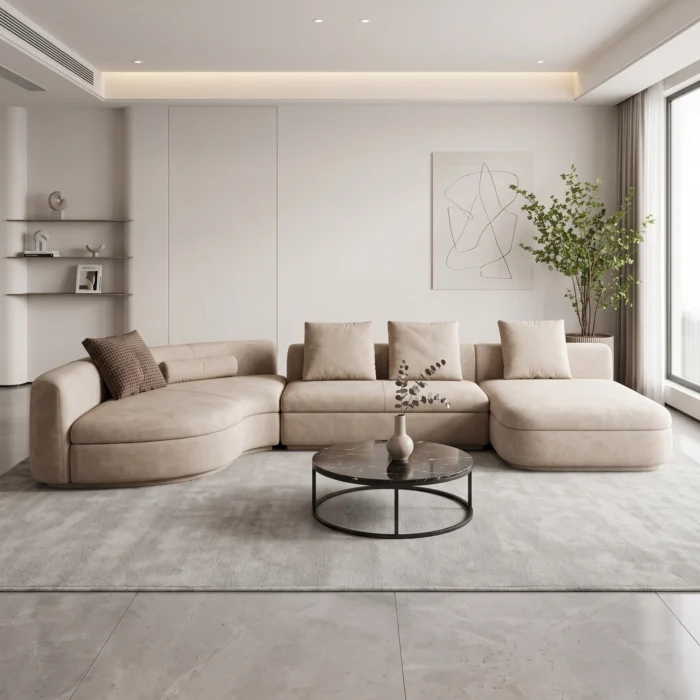 Modern Beige Sectional Sofa