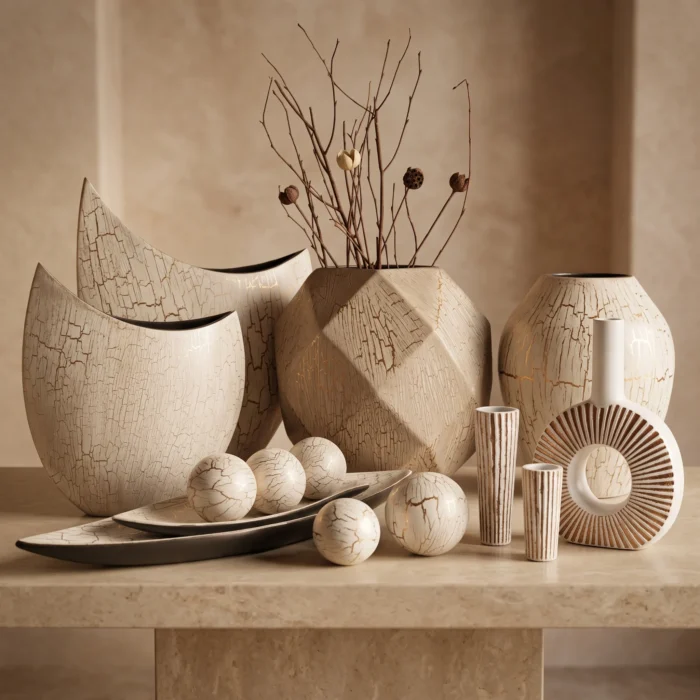 Textured Beige Bowls Spheres