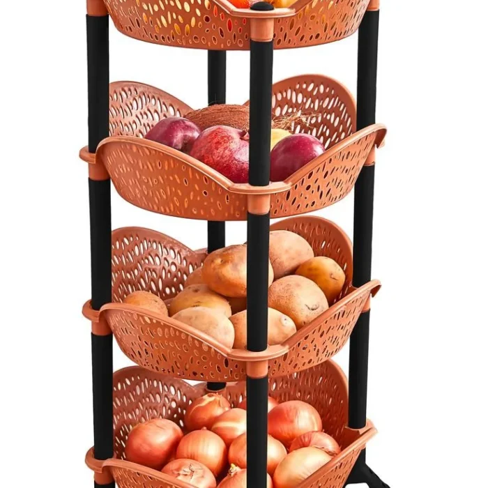 4-Tier Plastic Fruit Vegetable Storage Tower Rack
