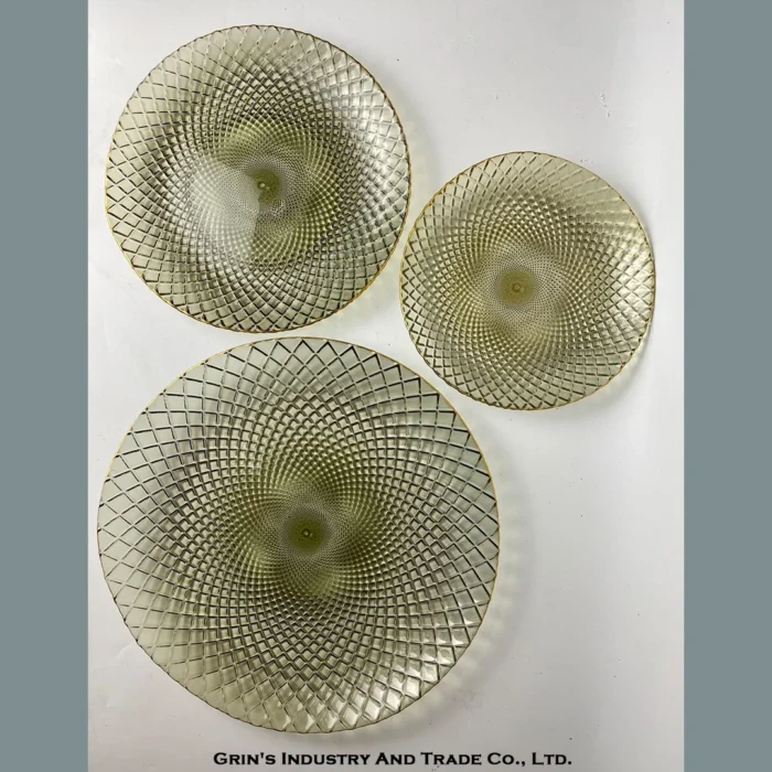Amber Diamond Glass Plates Set