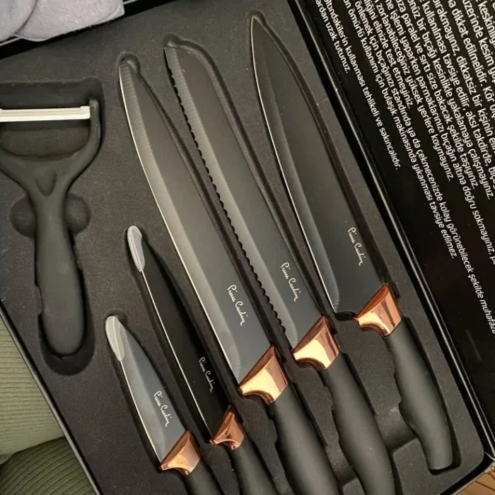 Black and Rose Gold Kitchen Knife Set