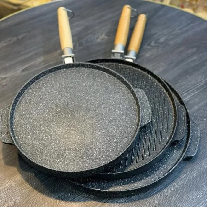 Black Granite Crepe and Grill Pans Set