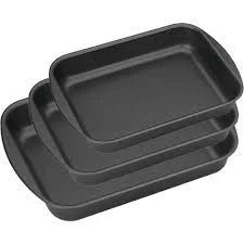 Black Rectangular Baking Trays Set of 3