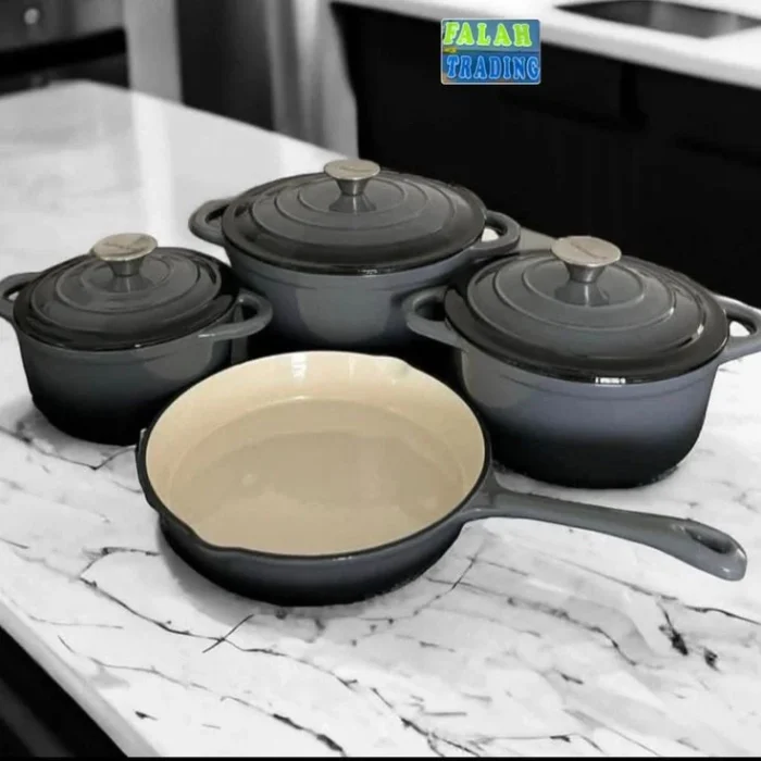 Charcoal Enamel Cast Iron Cookware Set