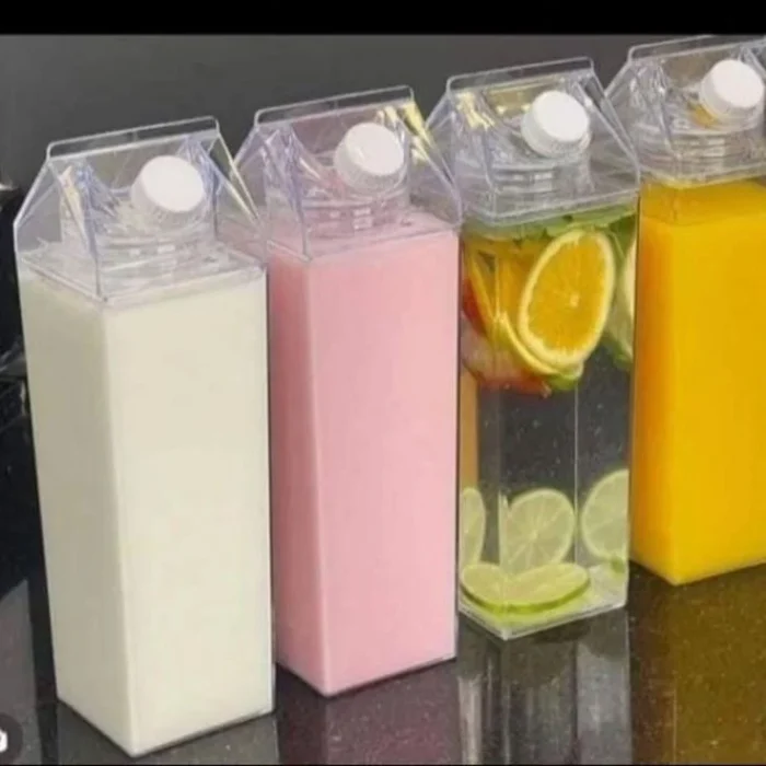 Clear Acrylic Square Juice Bottles Set