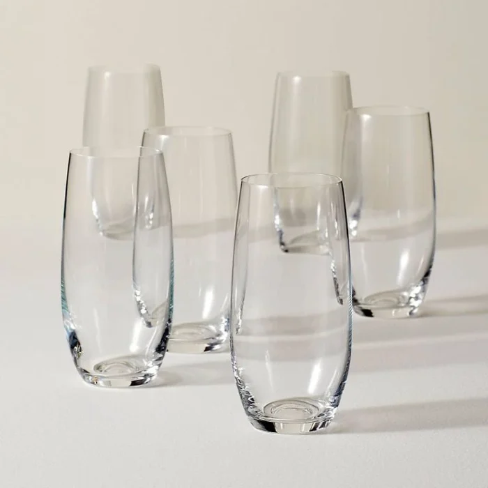 Clear Curved Glassware Tumblers Set