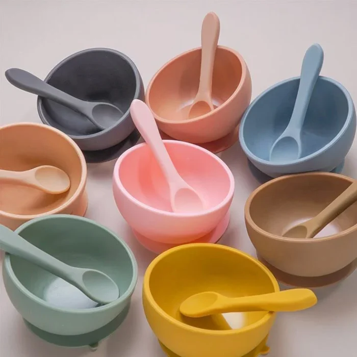 Colorful Silicone Bowls and Spoons Set