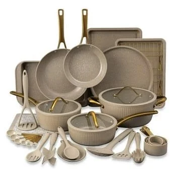 Cream Granite Cookware and Bakeware Set