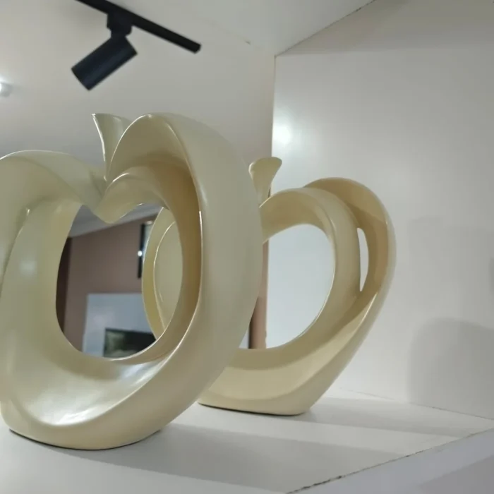 Cream Heart Sculptural Vases
