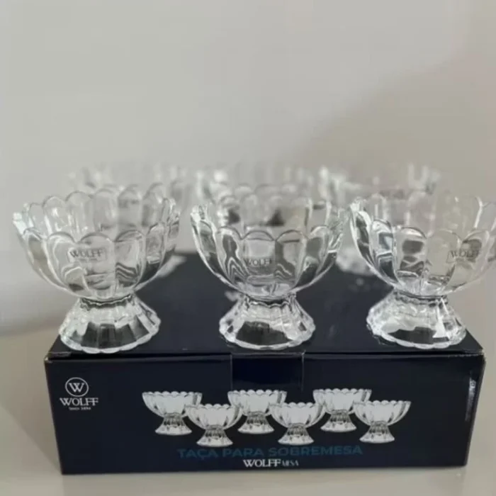 Crystal Glass Dessert Bowls Set