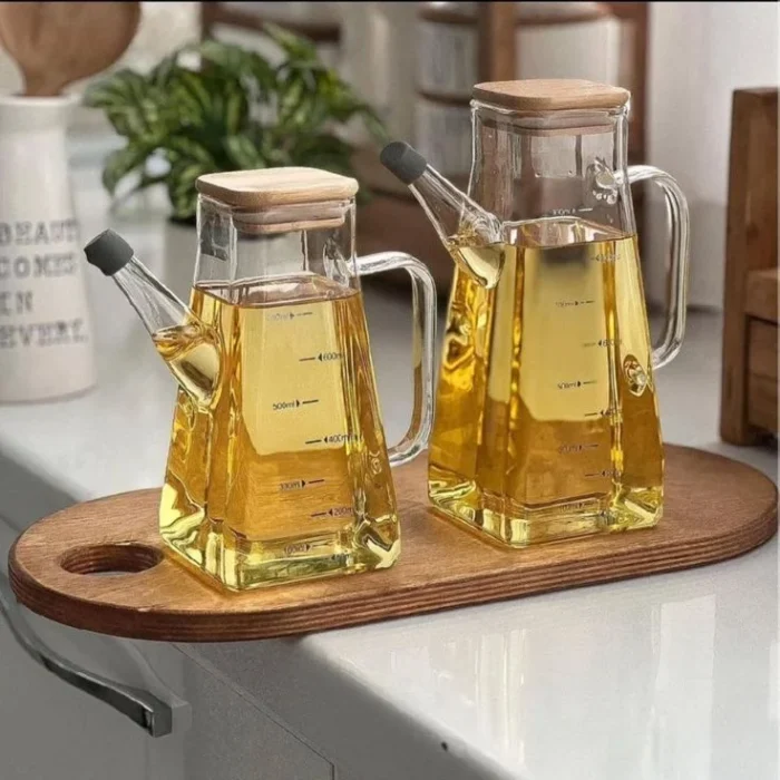 Glass Oil and Vinegar Dispenser Bottles Set