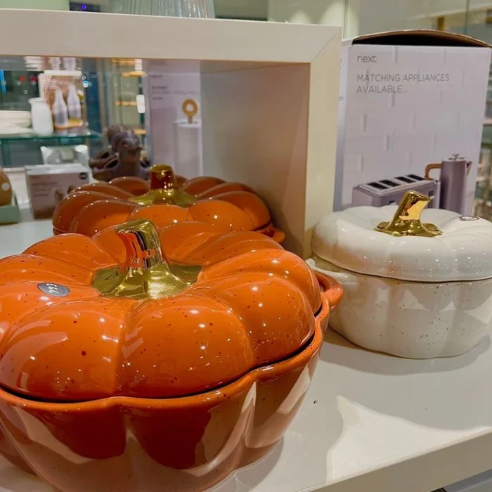 Orange Ceramic Pumpkin Dutch Oven Pot