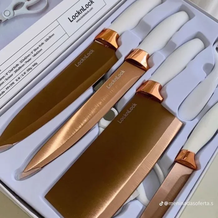 Rose Gold Kitchen Knife Set
