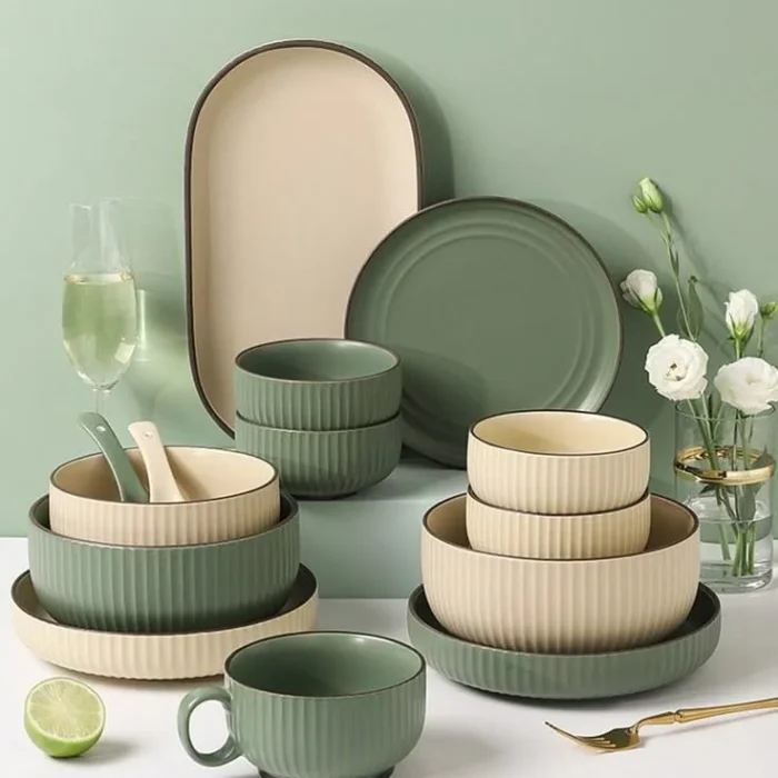 Sage Green Ceramic Dinnerware Set