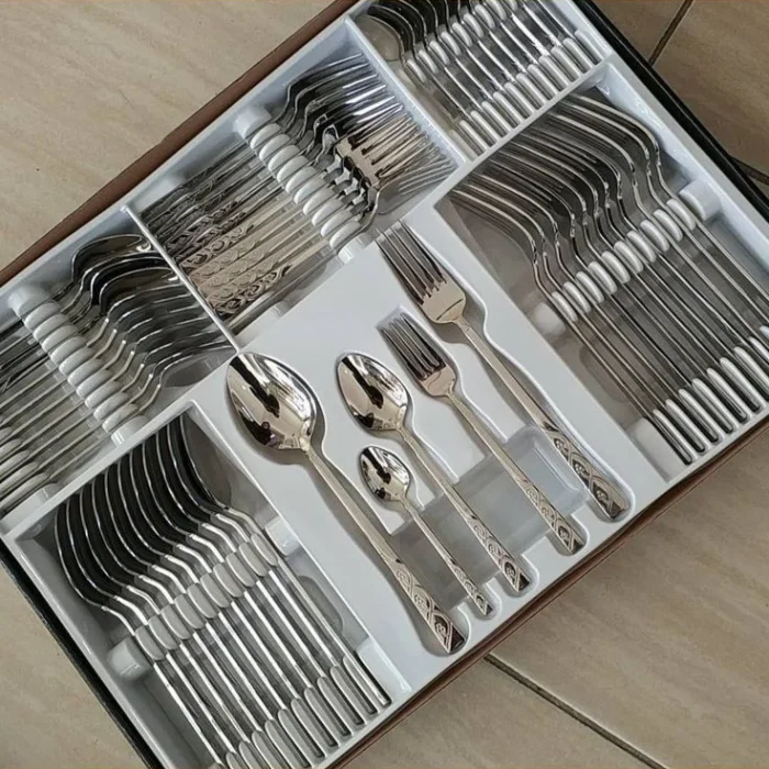 Silver Cutlery Set in Storage Tray