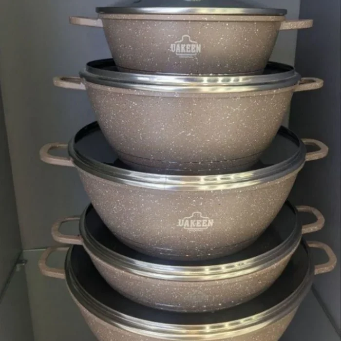 Speckled Taupe Granite Cookware Pots Set