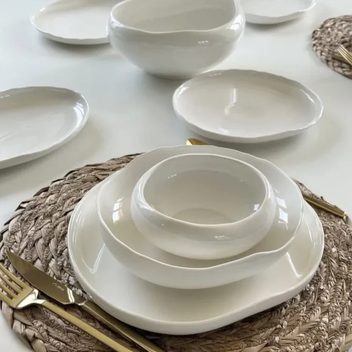 White Oval Porcelain Dinnerware Set