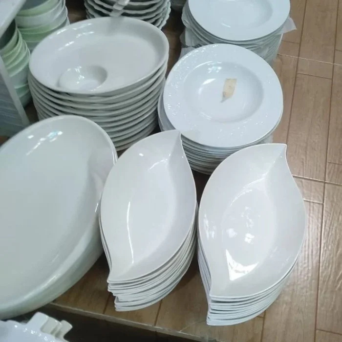 White Porcelain Dinnerware and Serving Dishes Set